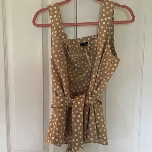 Ann Taylor polka dot belted blouse XL - Picture 2 of 5